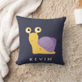 かわいい小さな紫のカタツパーソナライズされたムリ クッション (ブランケット)