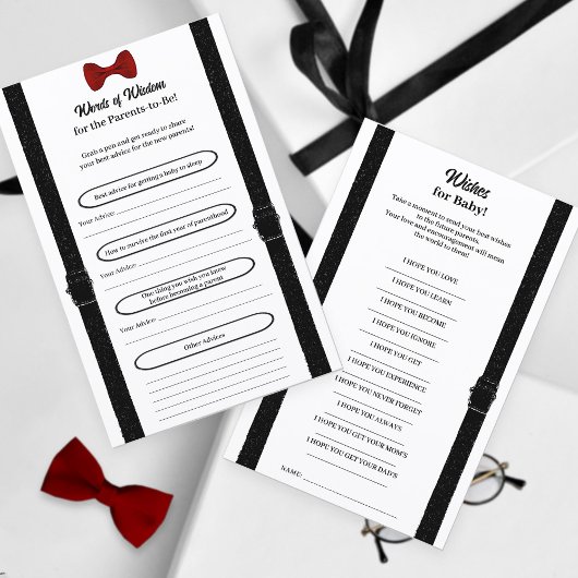 かわいい小さな紳士ベビーシャワーおもしろいアドバイスカード