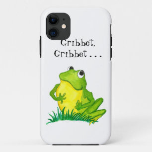 かわいい小さな緑のカエルを白に iPhone 11 ケース