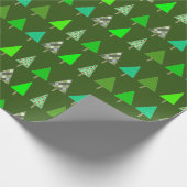 かわいい小さな緑のクリスマスツリーのパーティーラップP ラッピングペーパー (角)