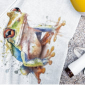 かわいい小さな緑の木のカエル水色 バスタオル