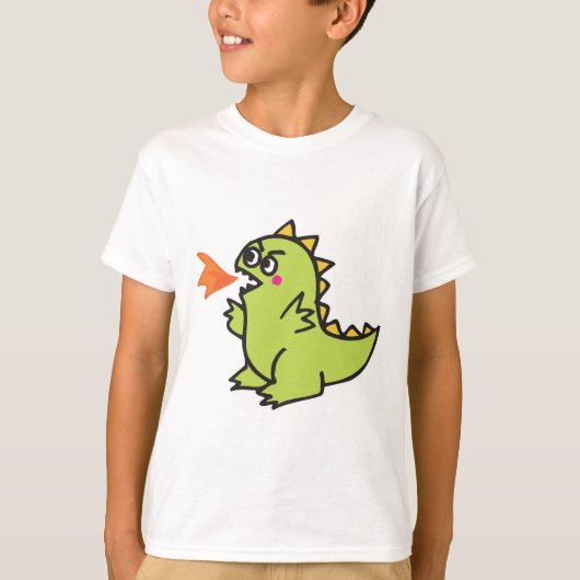 かわいい小さな緑の火竜モンスター Tシャツ (正面)