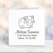 かわいい小さな羊のラムアドレス セルフインキングスタンプ