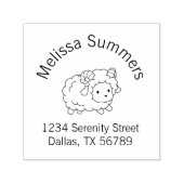 かわいい小さな羊のラムアーチアドレス セルフインキングスタンプ (デザイン)