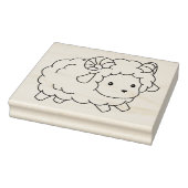 かわいい小さな羊のラムカラーリングページ ラバースタンプ (スタンプ)
