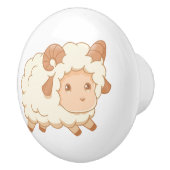 かわいい小さな羊のラム セラミックノブ (右)