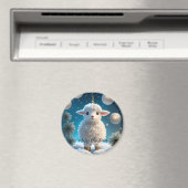 かわいい小さな羊の子羊の宗教的なクリスマス マグネット (インサイチュ (食洗機))