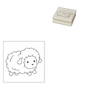 かわいい小さな羊の子羊の色私 ラバースタンプ (押印)