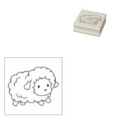 かわいい小さな羊の子羊の色私 ラバースタンプ (押印)