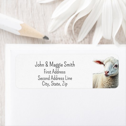 かわいい小さな羊の子羊ファーム動物アート ラベル (インサイチュ)