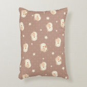 かわいい小さな羊の模様（茶色） アクセントクッション (正面(垂直))