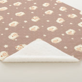 かわいい小さな羊の模様（茶色） シェルパブランケット (3/4)