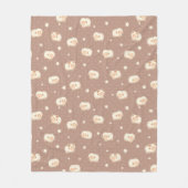 かわいい小さな羊の模様（茶色） フリースブランケット (正面)