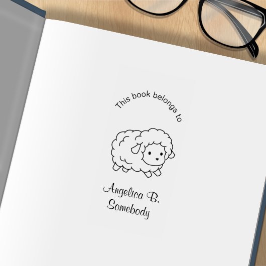 かわいい小さな羊エウカラーミー蔵書票 ラバースタンプ
