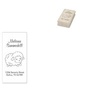 かわいい小さな羊Eweカラーマイアドレス ラバースタンプ (押印)