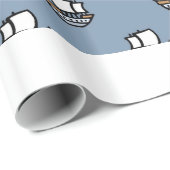 かわいい小さな船オンブルー ラッピングペーパー (ロールコーナー)