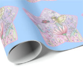 かわいい小さな花の妖精とコバチの芸術 ラッピングペーパー (ロールコーナー)