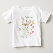 かわいい小さな花女パーソナライズされた子 ベビーTシャツ (正面)