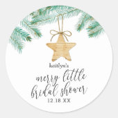 かわいい小さな花嫁のシャワー ラウンドシール (正面)