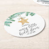 かわいい小さな花嫁のシャワー ラウンドペーパーコースター (アングル)