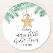 かわいい小さな花嫁のシャワー ラウンドペーパーコースター (正面)