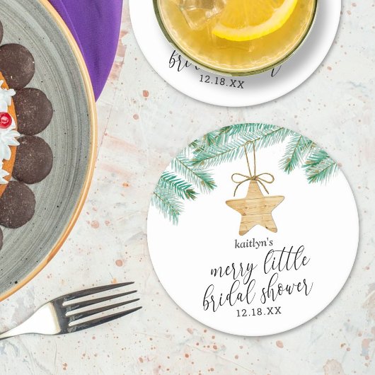 かわいい小さな花嫁のシャワー ラウンドペーパーコースター