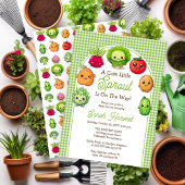 かわいい小さな芽が赤ちゃんシャワーの途中にある 招待状