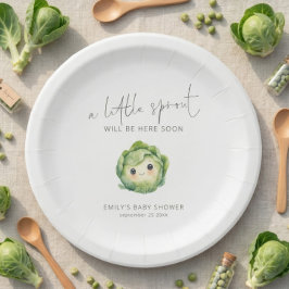 かわいい小さな芽の地元で育った赤ちゃんシャワー ペーパープレート