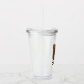 かわいい小さな茶色の熊の名前パーソナライズされた付き アクリルタンブラー (右)