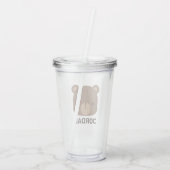 かわいい小さな茶色の熊の名前パーソナライズされた付き アクリルタンブラー (裏面)