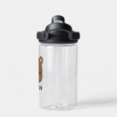 かわいい小さな茶色の熊の名前パーソナライズされた付き ウォーターボトル (背面)