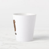 かわいい小さな茶色の熊の名前パーソナライズされた付き カフェラテマグ (正面)