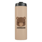 かわいい小さな茶色の熊の名前パーソナライズされた付き タンブラー (正面)
