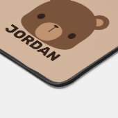 かわいい小さな茶色の熊の名前パーソナライズされた付き デスクマット (コーナー)