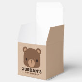 かわいい小さな茶色の熊の名前パーソナライズされた付き フェイバーボックス (オープン)