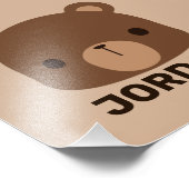 かわいい小さな茶色の熊の名前パーソナライズされた付き フォトプリント (角)