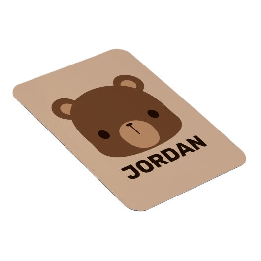 かわいい小さな茶色の熊の名前パーソナライズされた付き マグネット (右側)