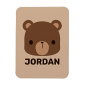 かわいい小さな茶色の熊の名前パーソナライズされた付き マグネット (縦)