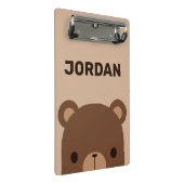 かわいい小さな茶色の熊の名前パーソナライズされた付き ミニクリップボード (アングル)