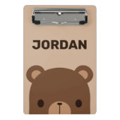 かわいい小さな茶色の熊の名前パーソナライズされた付き ミニクリップボード (正面)
