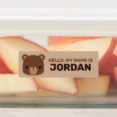 かわいい小さな茶色の熊の名前パーソナライズされた付き ラベル (貼付)