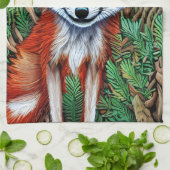 かわいい小さな荒野キツネ キッチンタオル (折り畳み)