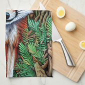 かわいい小さな荒野キツネ キッチンタオル (四つ折り)