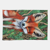 かわいい小さな荒野キツネ キッチンタオル (横)