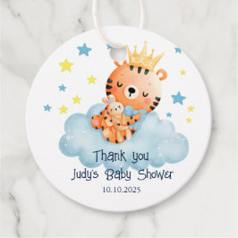 かわいい小さな虎の赤ちゃんシャワー フェイバータグ