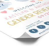 かわいい小さな虹のジェンダーを明らかにするパーティー歓迎 ポスター (角)