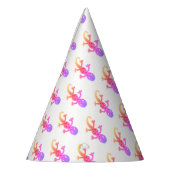 かわいい小さな虹のトカゲ、ジェッコ·ユニコーン パーティーハット (左)