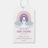 かわいい小さな虹の赤ちゃんシャワーありがとう ギフトタグ (正面)