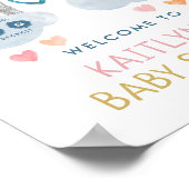 かわいい小さな虹の赤ちゃんシャワーへようこそ ポスター (角)