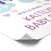 かわいい小さな虹の赤ちゃんシャワーへようこそ ポスター (角)